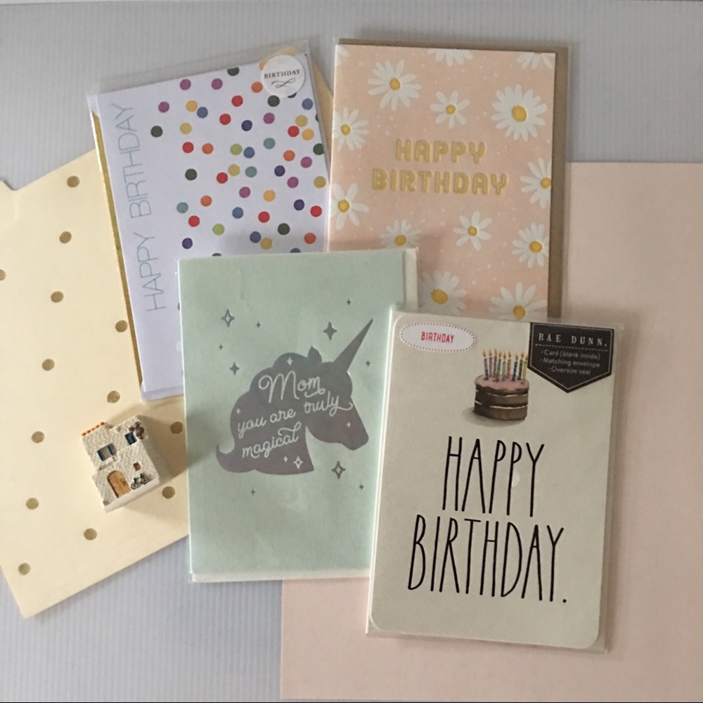 🆕 {Rae Dunn & Umi}  3 Bday & 1 Mother’s Da Cards